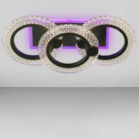 Изображение люстры LED SVET SC-2100/2+1C BK PK/BU/PL 42W+14W 440*200*130 черная