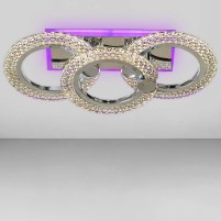 Изображение люстры LED SVET SC-2100/2+1C CR PK/BU/PL 42W+14W 440*200*130 хром