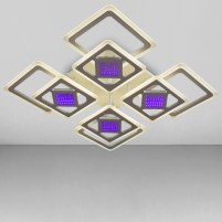Изображение люстры LED SVET SC-2102/4+4 WH 216W 2.4G 3D 580*580*120 белая