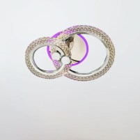 Изображение люстры LED SVET SC-2103/1+1C CR PK/BU/PL 36W+10W 370*270*130 хром