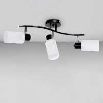 Изображение люстры SH-1299/3 BK+CR черная + хром, плафон белый