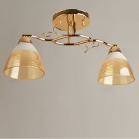 Изображение люстры SH-8333/2 FG 490*200*240 золото, плафон янтарный 