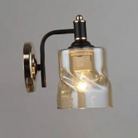 Изображение Бра SR-A3375/1W FG+BK L170*W125*H200 черный + золото, плафон янтарный