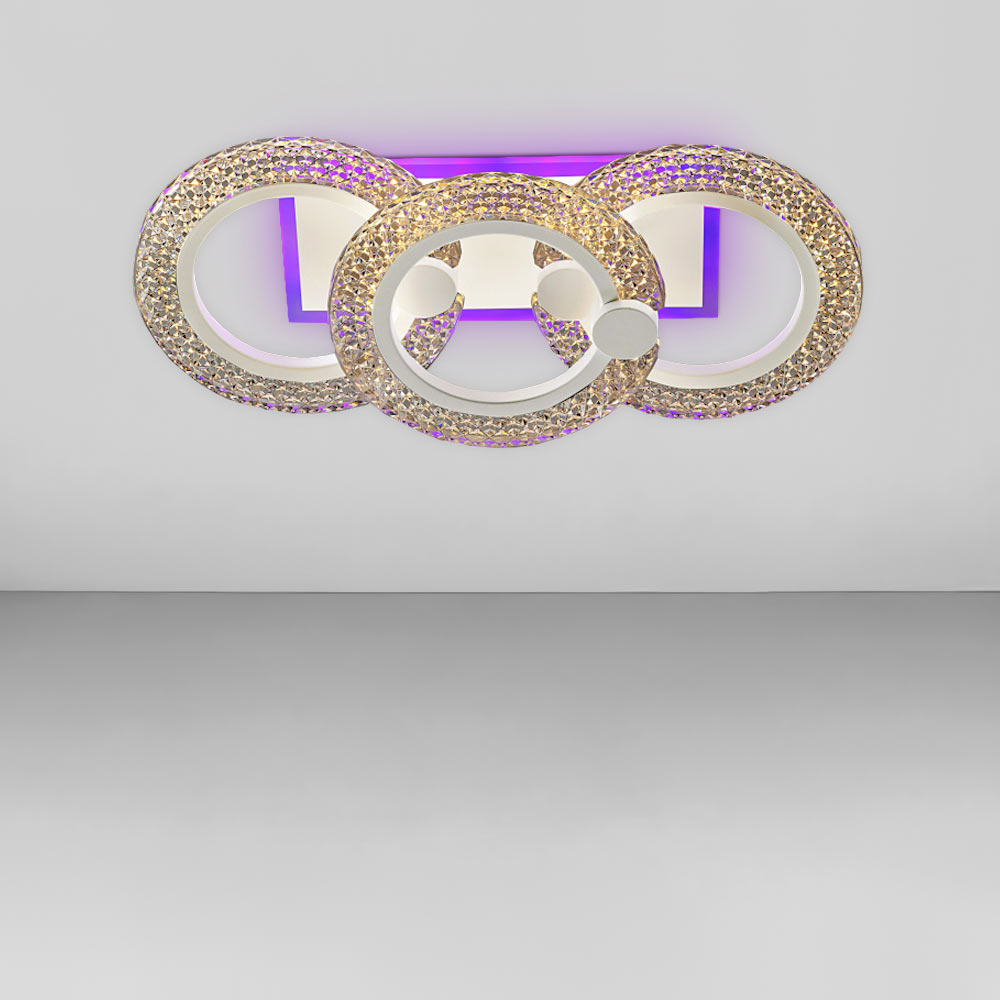 Изображение люстры LED SVET Люстра потолочная светодиодная LED SVET SC-2100/2+1C WH PK/BU/PL 42W+14W 440*200*130 белая