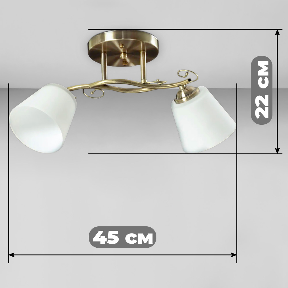 Изображение люстры SH-67419/2 AB 450*150*220 E27 бронза