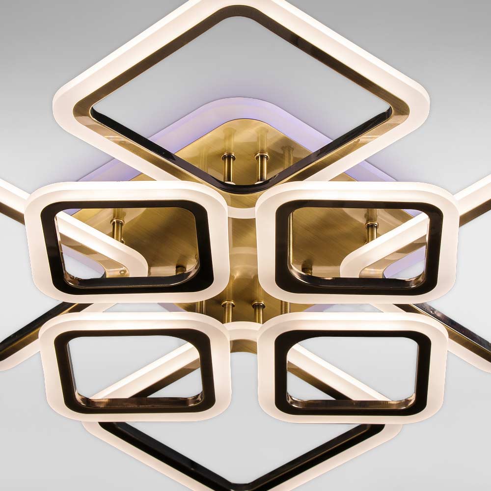 Изображение люстры LED SVET SL-5331/4+4 AB+RGB 192W DIMMER 3000-6000 H140*L600*W610 бронза