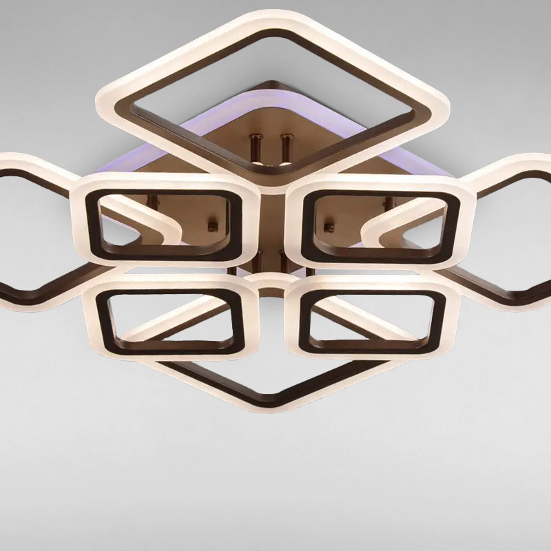 Изображение люстры LED SVET SL-5331/4+4 COFFE+RGB 192W DIMMER 3000-6000 H140*L600*W610 кофейный