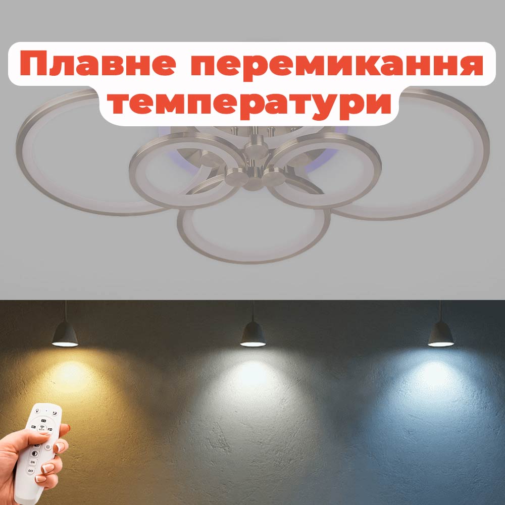 Изображение люстры LED SVET SL-5332/2+2+2 AB+RGB 192W DIMMER 3000-6000 H130*L780*W570 Бронза