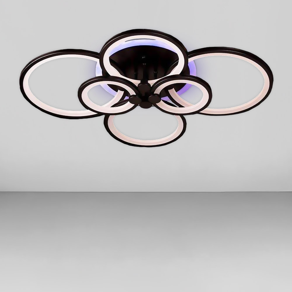 Изображение люстры LED SVET SL-5332/2+2+2 BK+RGB 192W DIMMER 3000-6000 H130*L780*W570 черная