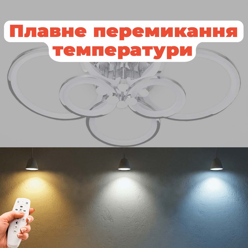 Изображение люстры LED SVET SL-5332/2+2+2 CR 192W DIMMER 3000-6000 H130*L780*W570 хром