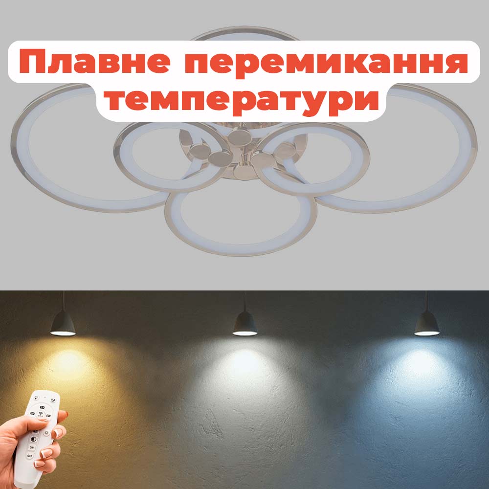 Изображение люстры LED SVET SL-5332/2+2+2 FG 192W DIMMER 3000-6000 H130*L780*W570 золото