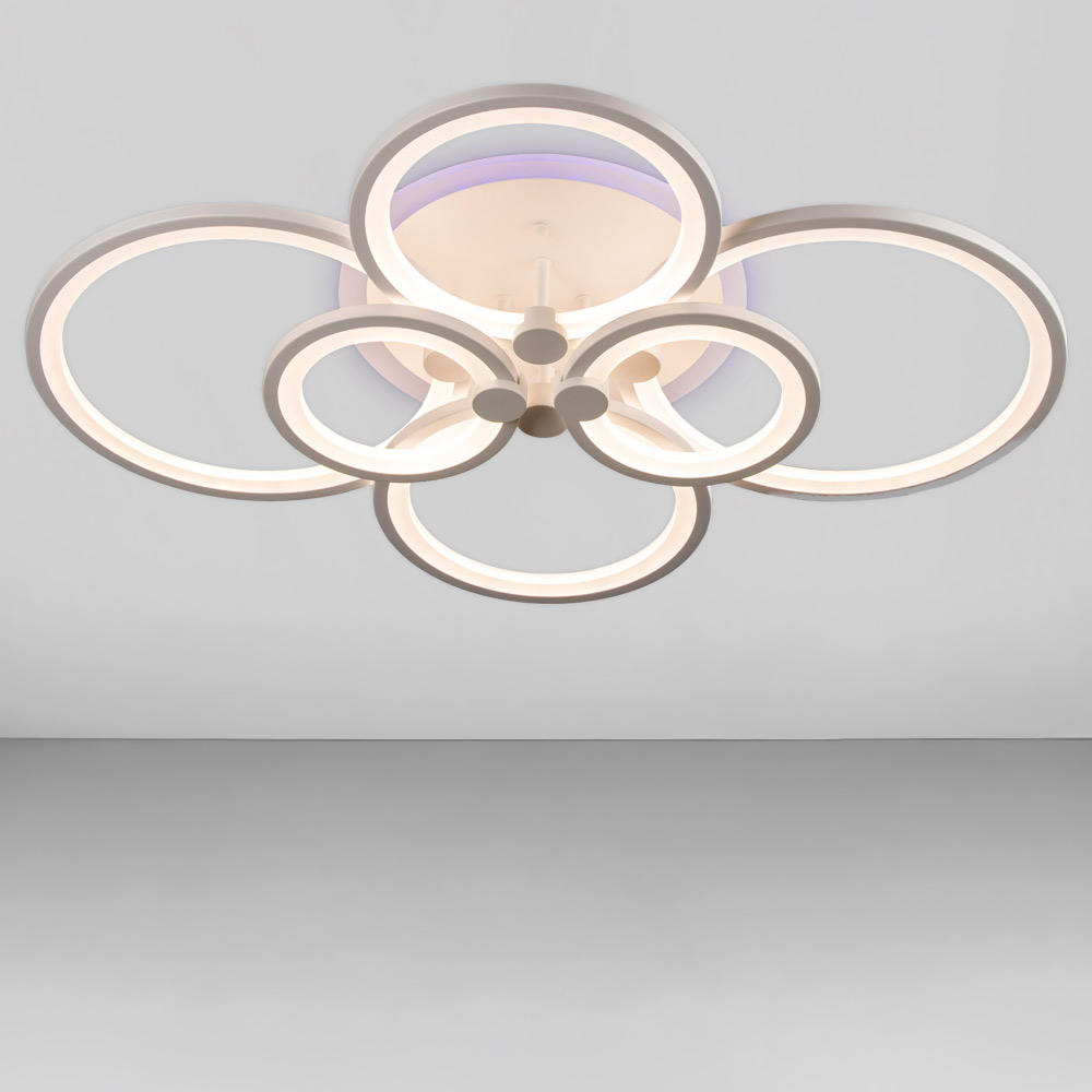 Изображение люстры LED SVET SL-5332/2+2+2 WT+RGB 192W DIMMER 3000-6000 H130*L780*W570 белая