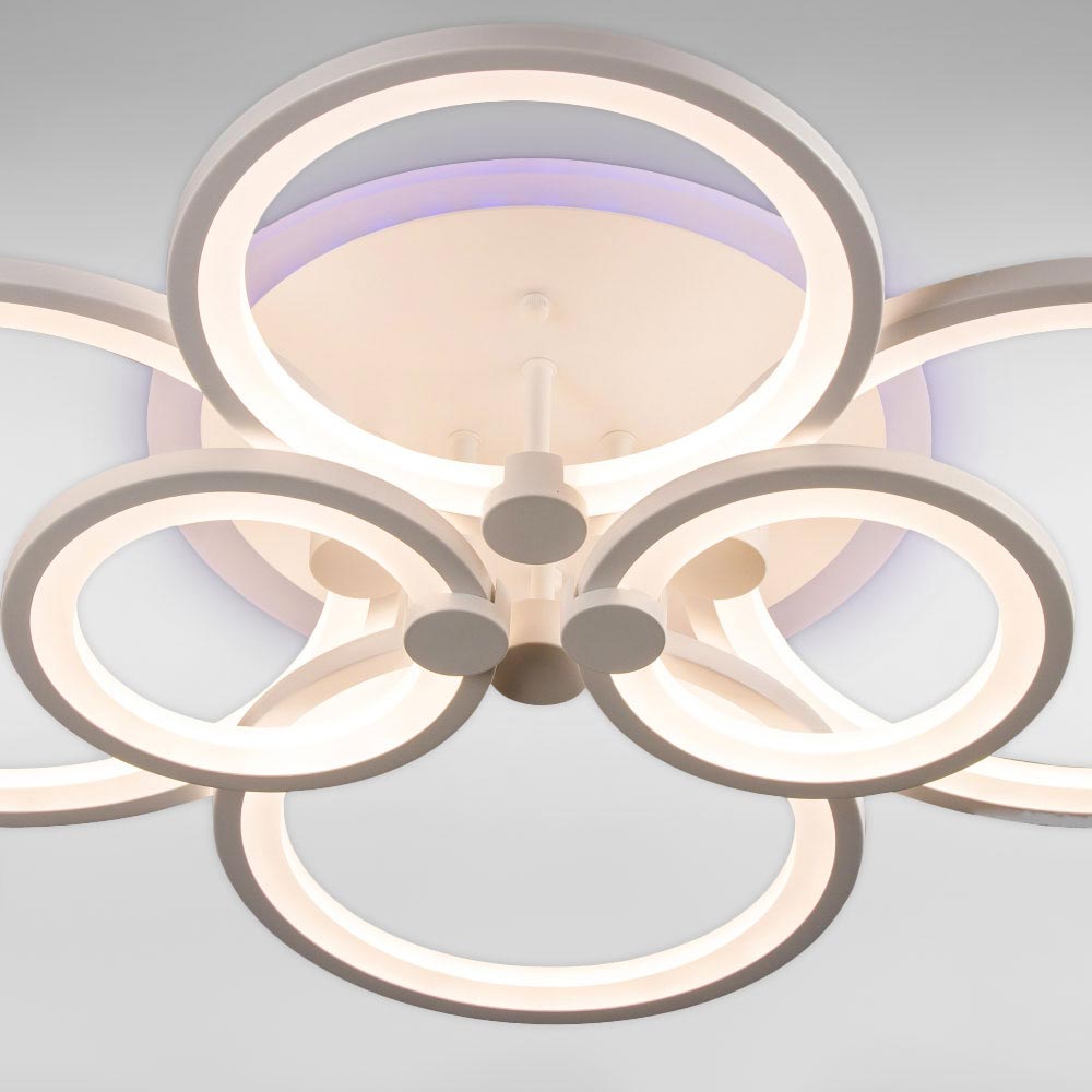 Изображение люстры LED SVET SL-5332/2+2+2 WT+RGB 192W DIMMER 3000-6000 H130*L780*W570 белая