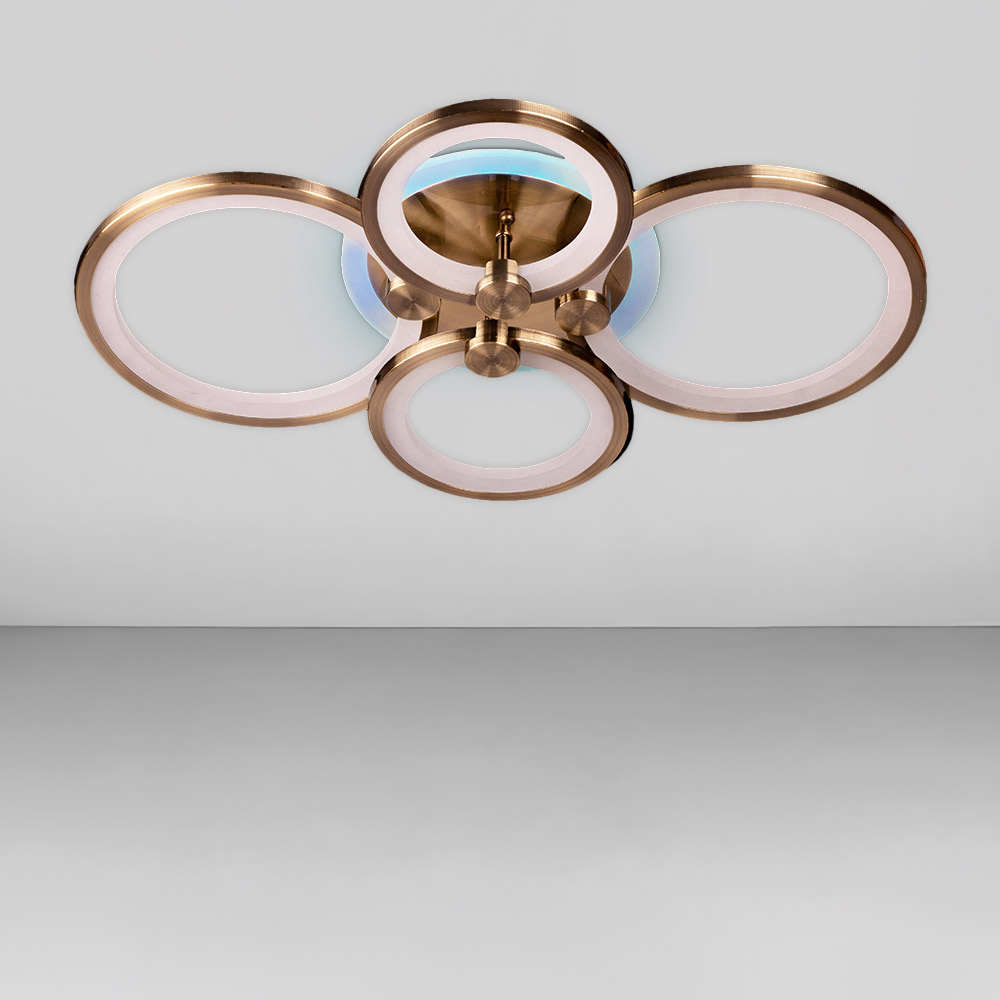 Изображение люстры LED SL-5332/2+2 AB+RGB 112W DIMMER 3000-6000 H90*L610*W410 бронза