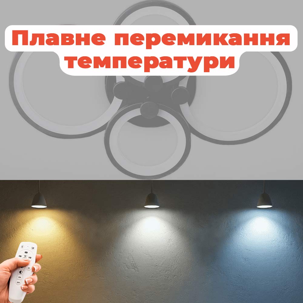 Изображение люстры LED SVET SL-5332/2+2 BK 112W DIMMER 3000-6000 H90*L610*W410 черная