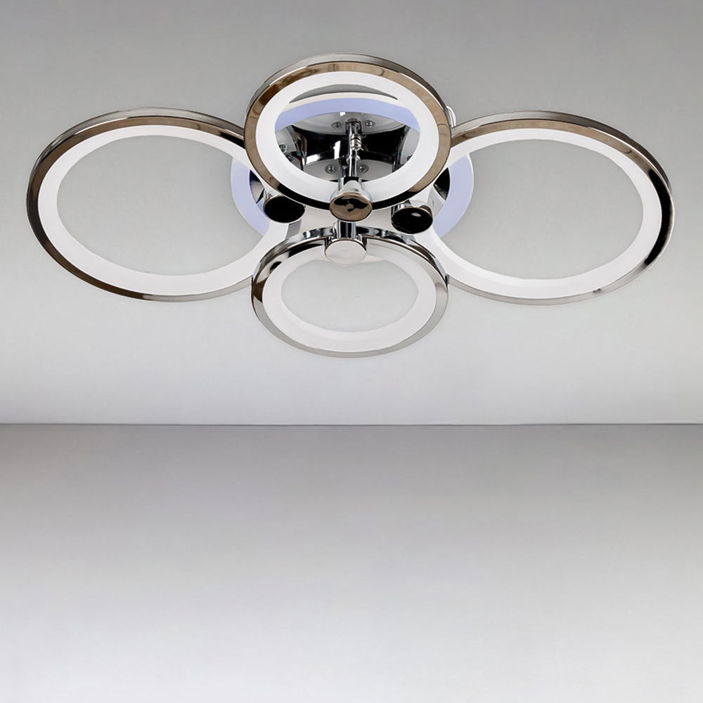 Изображение люстры LED SL-5332/2+2 CR+RGB 112W DIMMER 3000-6000 H90*L610*W410 хром