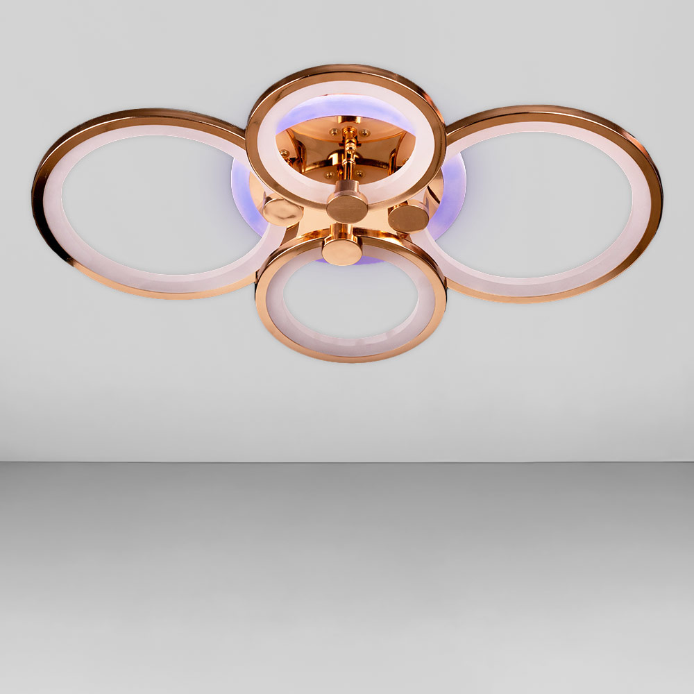 Изображение люстры LED SVET SL-5332/2+2 FG+RGB 112W DIMMER 3000-6000 H90*L610*W410 цвет золото