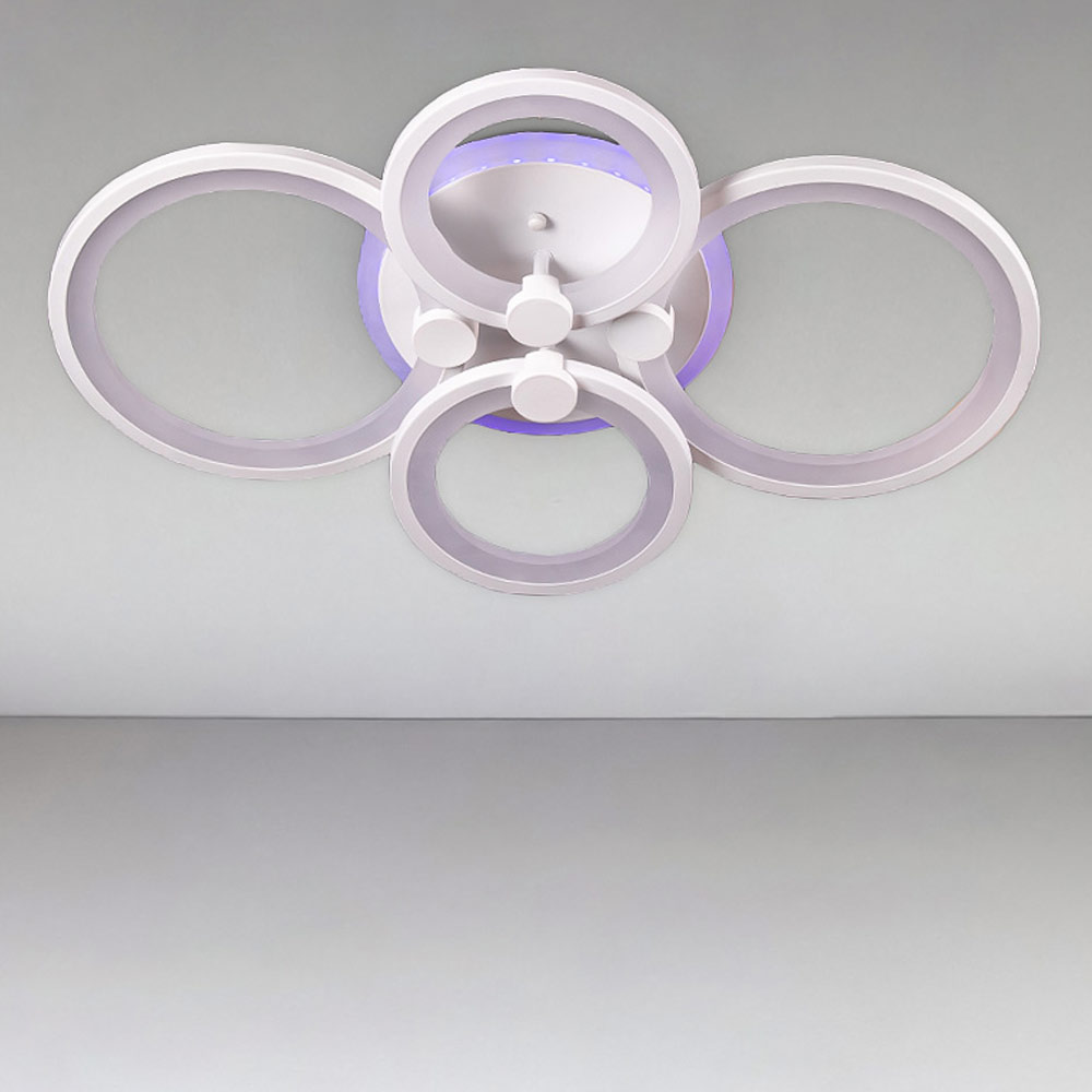 Изображение люстры SVET SL-5332/2+2 WT+RGB 112W DIMMER 3000-6000 H90*L610*W410 белая