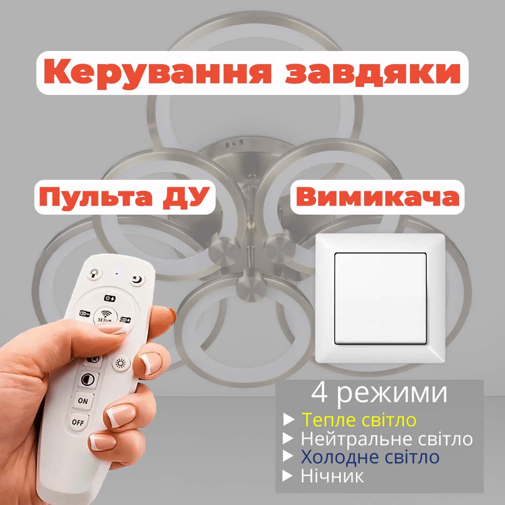 Изображение люстры LED SVET SL-5332/3+3B AB 168W DIMMER 3000-6000 H130*L600*W550 бронза
