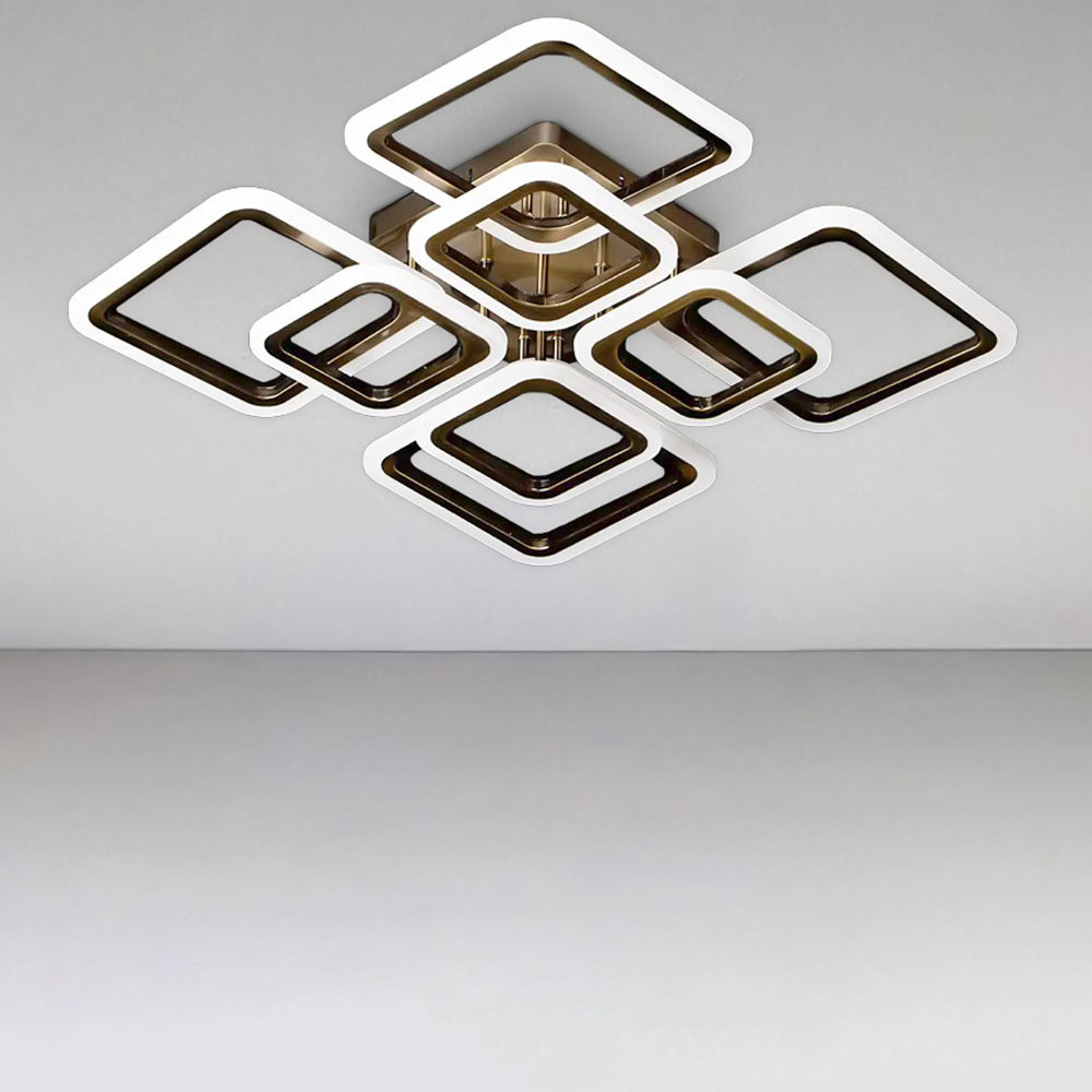 Изображение люстры LED SVET SL-5342/4+4B AB 192W DIMMER 3000-6000 H120*L600*W600 бронза