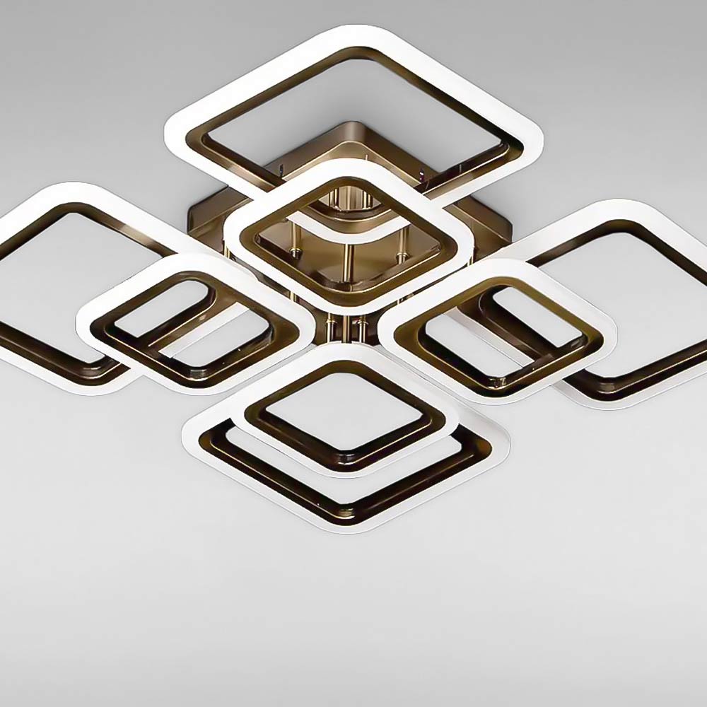 Изображение люстры LED SVET SL-5342/4+4B AB 192W DIMMER 3000-6000 H120*L600*W600 бронза