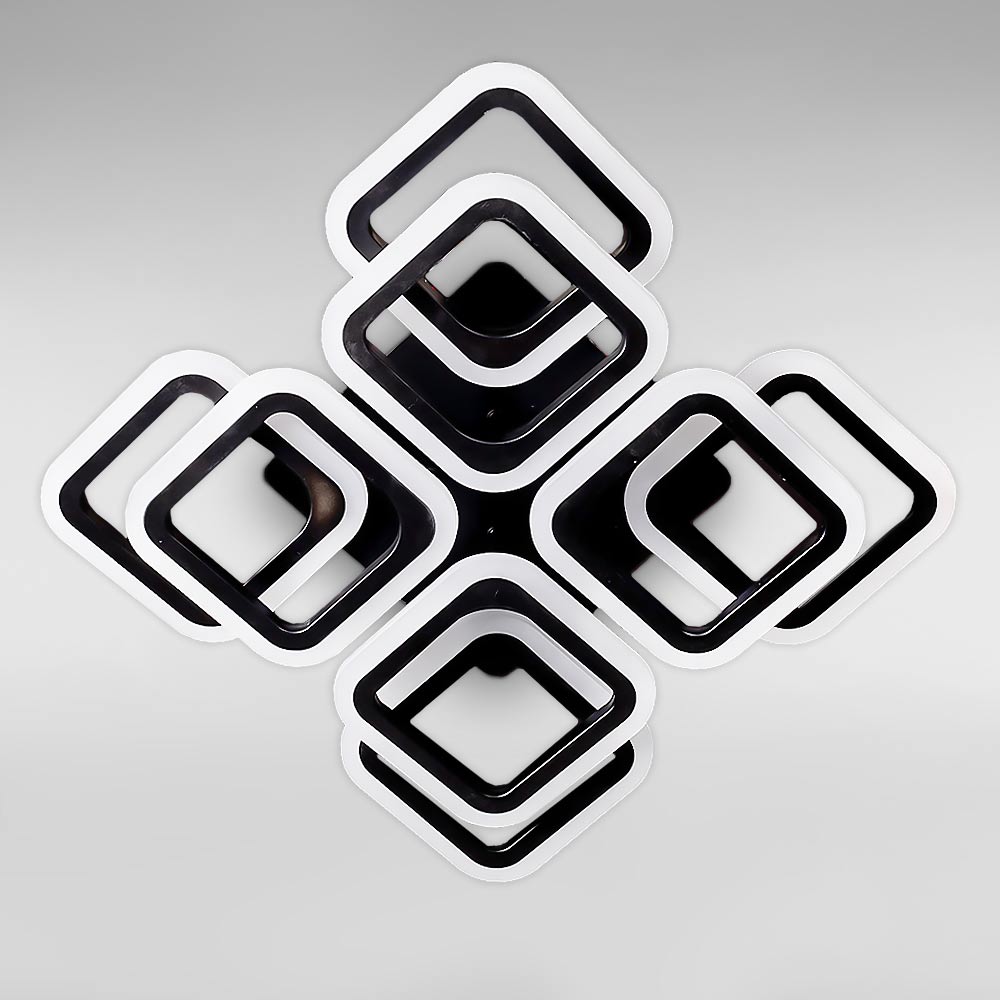 Изображение люстры LED SVET SL-5342/4+4C BK 144W DIMMER 3000-6000 H120*L450*W450 черная