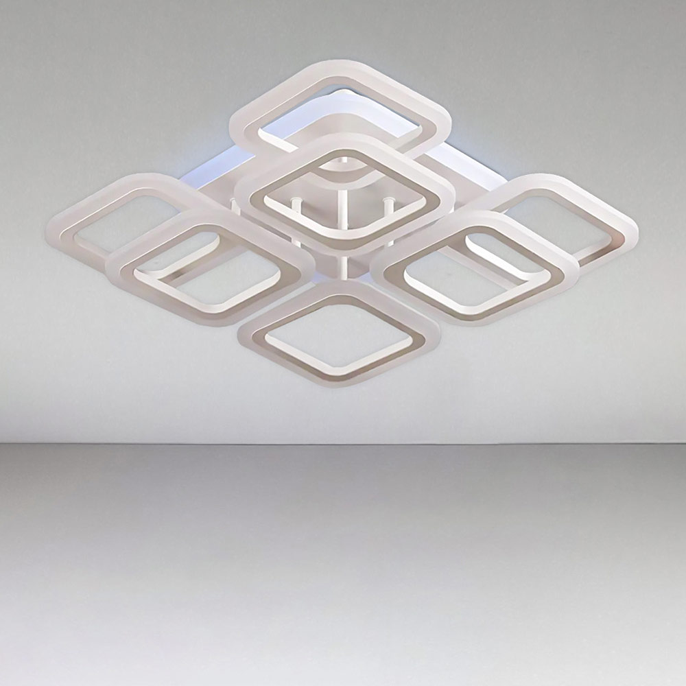 Изображение люстры LED SVET SL-5342/4+4C WT+RGB 144W DIMMER 3000-6000 H120*L450*W450 белая