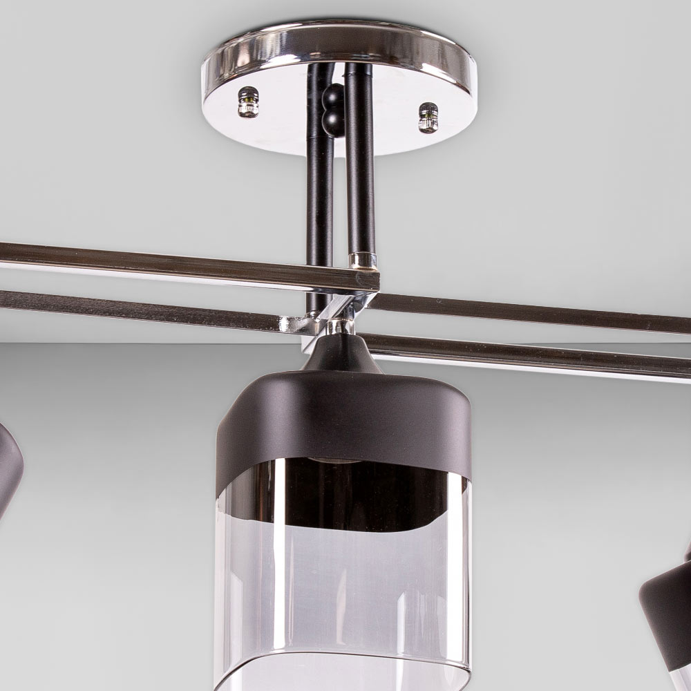 Изображение люстры SVET  SR-A3372/3 BK+CH L520*W120*H300 хром + черный, плафоны прозрачные