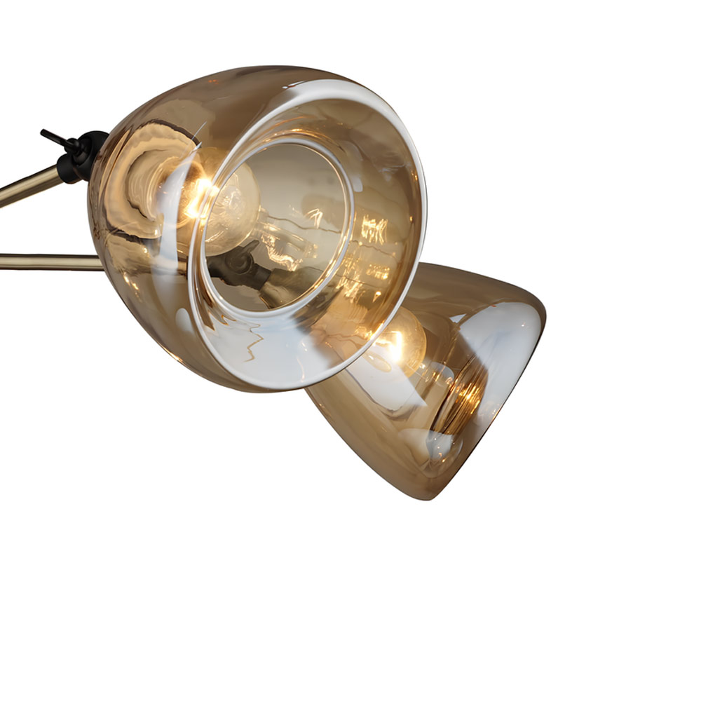 Изображение люстры SR-N3858/6 AB черный + бронза, плафон янтарный